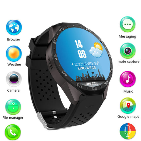 KingWear KW88 Bluetooth Smart Watch Smartwatch Phone 1.39 inch support 3G wifi & Heart Rate Monitor